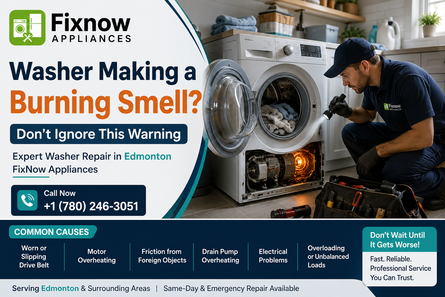 Washer Making a Burning Smell? Don't Ignore This Warning | FixNow Appliances